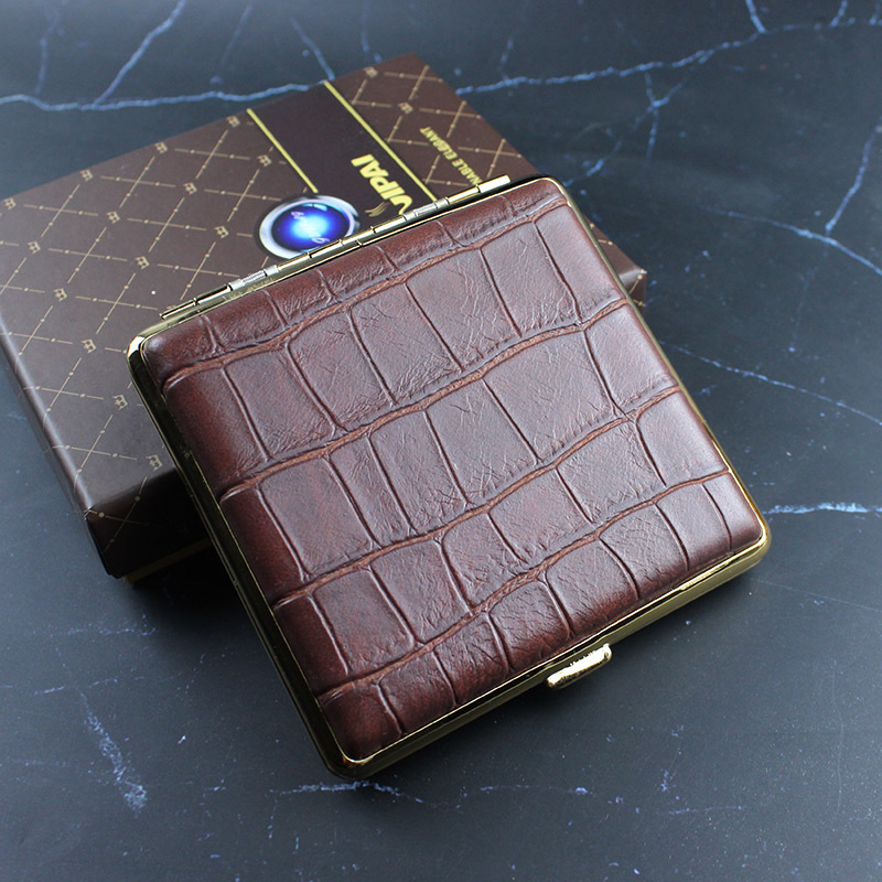 Picture of Your 20 alligator leather high-grade leather cigarette case personality cigarette case metal cigarette case manufacturers cross-border wholesale