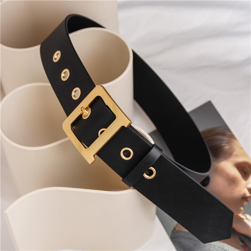 Belt Women's Winter Fashion All-match Waist Cover with Sweater Decorative Cashmere Suit Shirt Black Leather Belt Women
