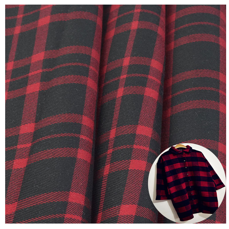 British style plaid shirt cotton spandex yarn-dyed fabric women's trousers windbreaker fabric high elastic plaid trousers