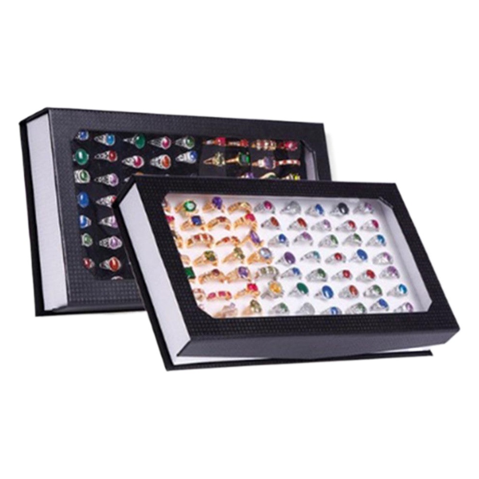 Spot 100 Ring Jewelry Box with Lid Earrings Jewelry Plate 100 Ring Jewelry Storage Display Plate