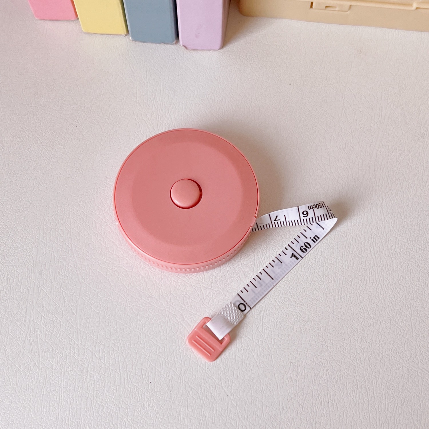 Picture of Mini portable tape measure measuring clothes 1.5m tape measure waist circumference hip circumference cute cartoon measuring three circumference ruler soft ruler students