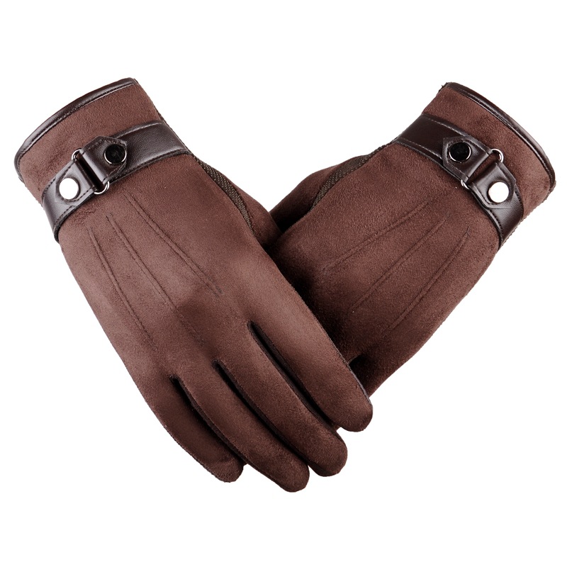 Picture of Suede Non-Falling Velvet Touch Screen Gloves for Men in Winter Thickeneded and Warm for Cycling and Driving Korean Casual Cotton Gloves Export