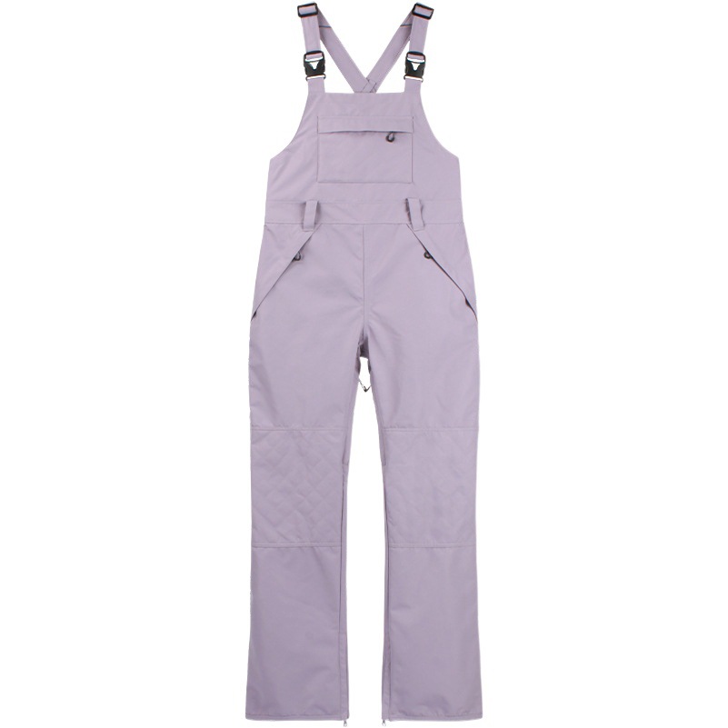 Winter New Ski Pants Women's Single-Board Windproof Waterproof Wear-Resistant Outdoor Double-Board Workwear Ski Suit One-Piece Strap Pants
