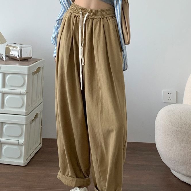 2024 New Style Overalls Women's Autumn High Waist Slimming Japanese Loose Carrot Pants Casual Straight Wide Leg Pants Early Autumn