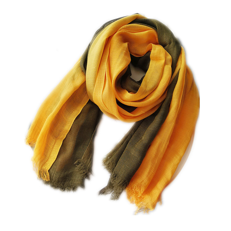 Picture of Foreign Trade Cotton Linen Scarf Scarf Women's Autumn and Winter Gradient Color-matching Japanese and Korean Lady Mori Girl Style Slub Yarn Shawl