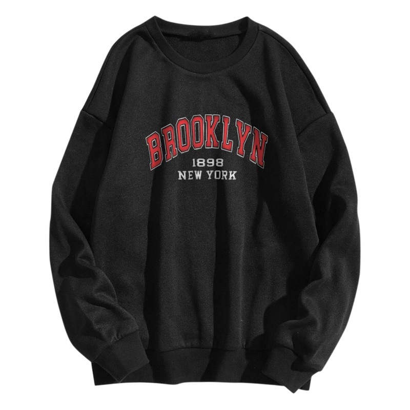 Cross-Border 2024 Autumn New Style Round Neck Long-Sleeved Letter Women's Casual Outer Wear Plus Velvet Large Size Sweatshirt Tops Women's Wholesale
