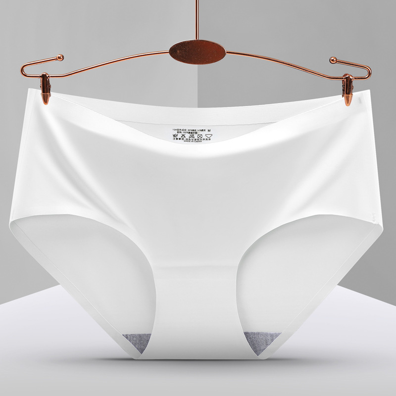 Picture of Explosions seamless one-piece ice silk panties ladies solid color breathable mid-waist cotton crotch girls' briefs manufacturers