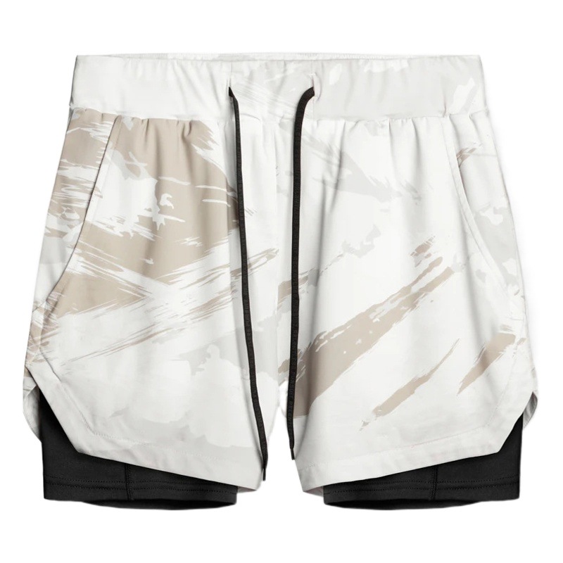Cross-Border Export New 2022 Summer Trendyy Sports Shorts Outdoor Running and Cycling Breathable Double-Layer Shorts for Men