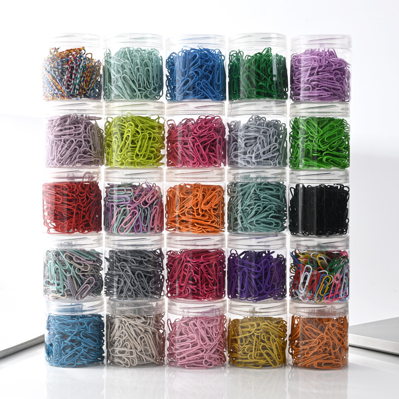 Color 28mm paper clip metal paper clip barrel candy color paper clip Office folder for cross-border