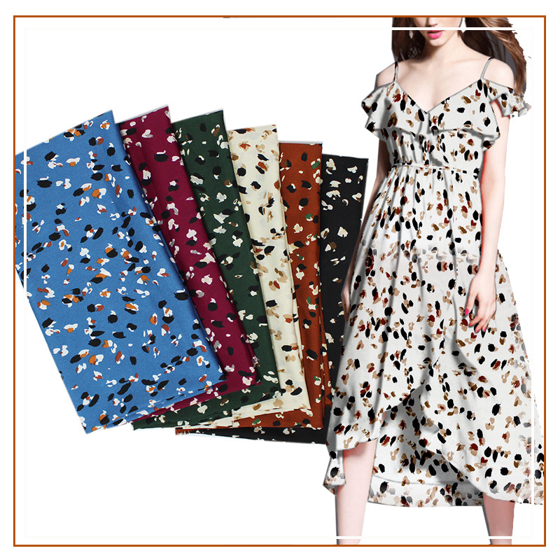 High quality Korean silk fabric polyester printed shirt chiffon dress clothing fabric cross-border direct supply pattern