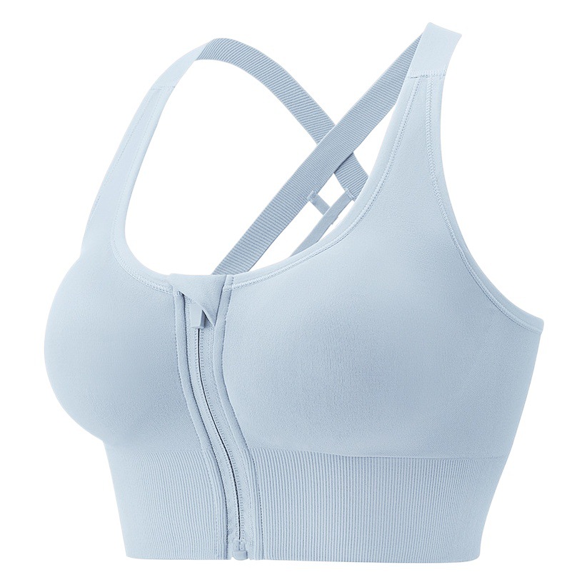 High-strength shockproof sports underwear front zipper anti-sagging cross-border plus size beauty back outer wear running fitness bra for women