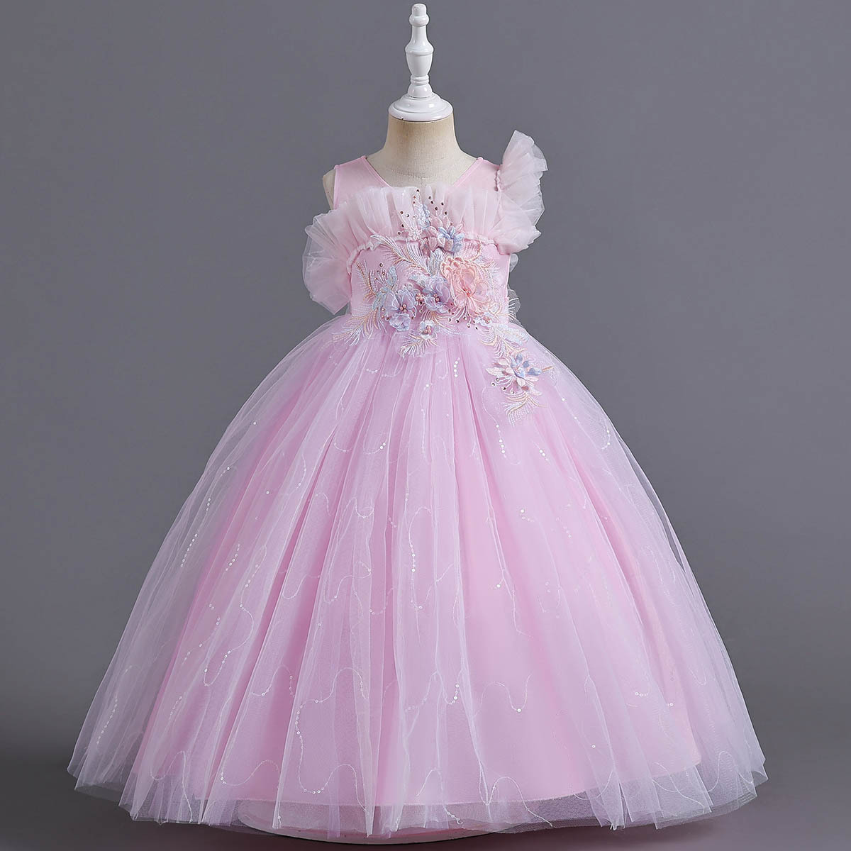 New girls piano costumes flower girl wedding dress children princess dress high-end catwalk evening dress wholesale