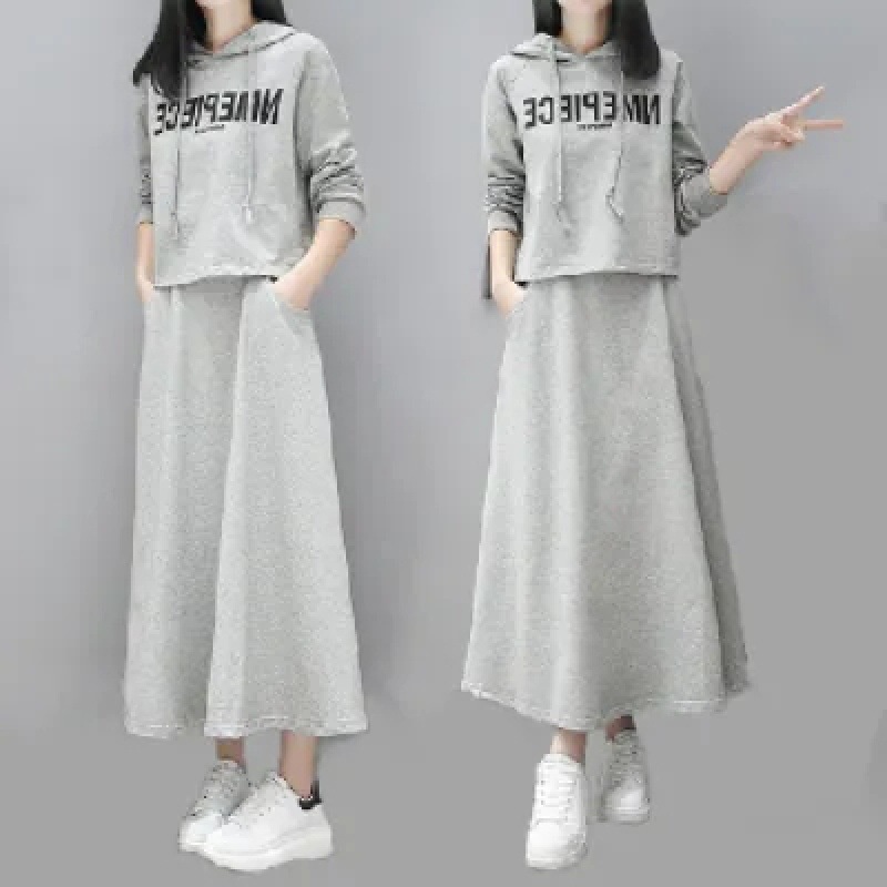 European Station Spring and Autumn new long sweater suit Women's Dress Casual Korean fashion fashionable two-piece set
