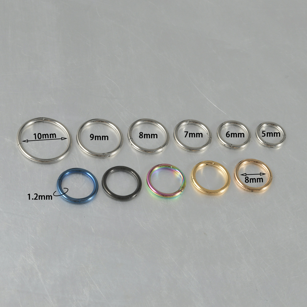 Picture of G23 Titanium Alloy Seamless Closed Ring Lip Ring Nasal Septum Colorful Nose Ring Multi-Purpose Ring Ear Bone Ring Piercing Jewelry