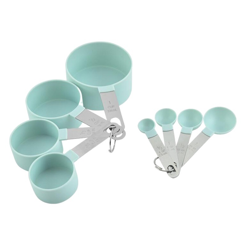 Plastic measuring spoon suit stainless steel handle measuring cup measuring spoon 8 piece set with scale measuring spoon measuring spoon suit baking tool
