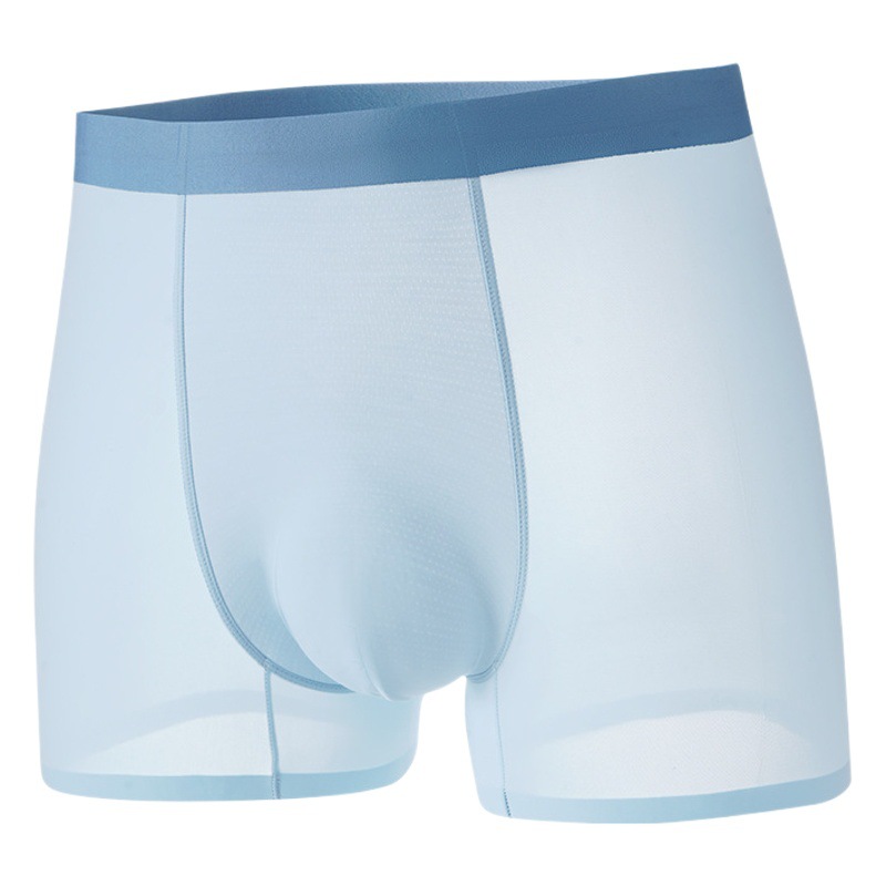 Shake fast live supply men's ice silk underwear summer ultra-thin seamless breathable four-corner boxer underpants wholesale