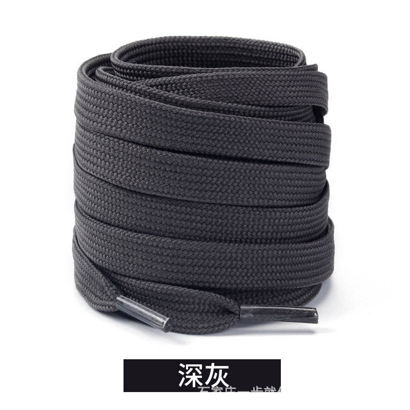 Picture of Wild elephant double fine line shoelaces Adi shell head canvas shoelaces casual shoes sneaker black and white color flat shoelaces
