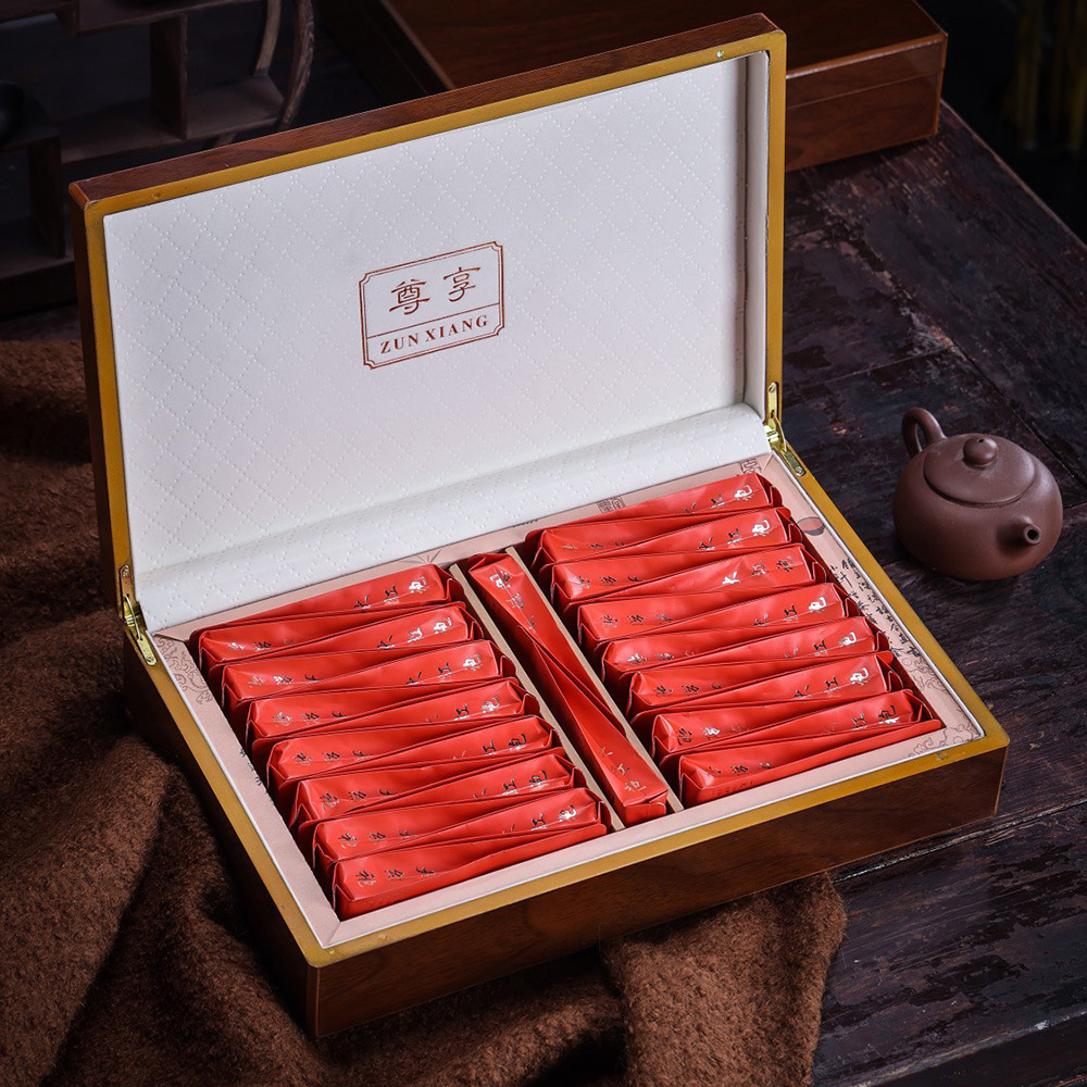 Picture of Tea Packaging Private Collection Wooden Box 8 Small Ceramic Empty Gift Box Wood Grain Pu 'er Jin Junmei Tea Big Buddha Longjing Tea