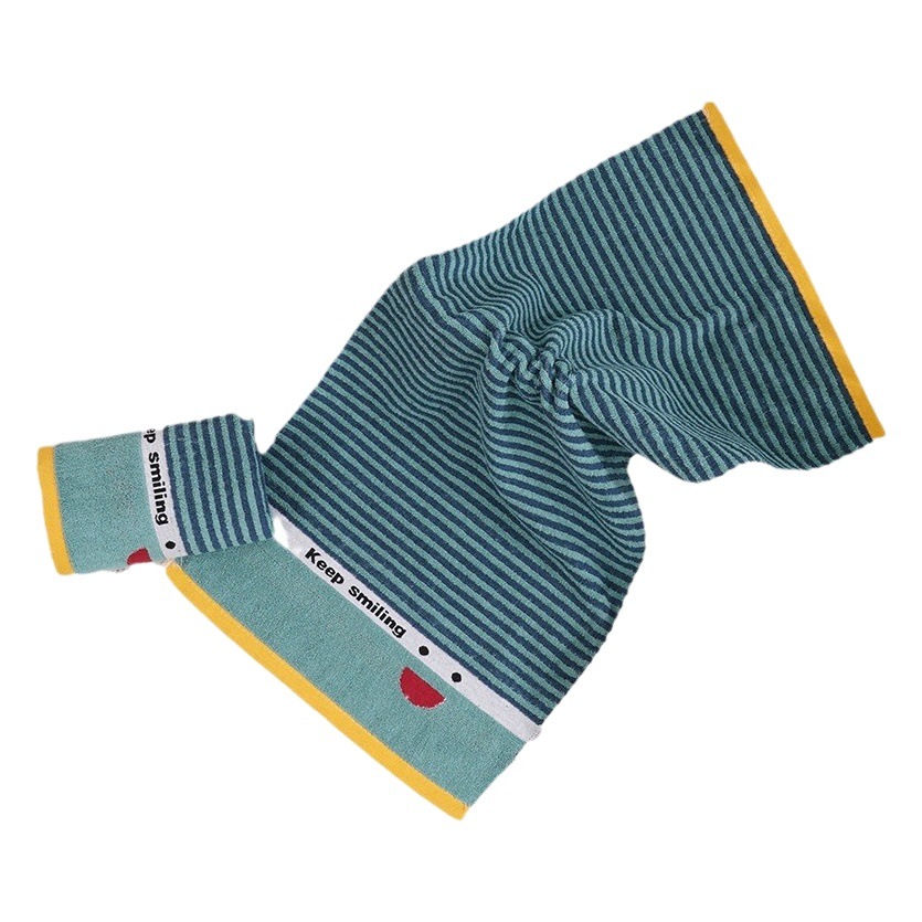 Towel Factory Pure Cotton Yarn-Dyed Towel Wholesale Water-Absorbent Thickeneded Adult Face Washcloth Gift Towel Logo Customization