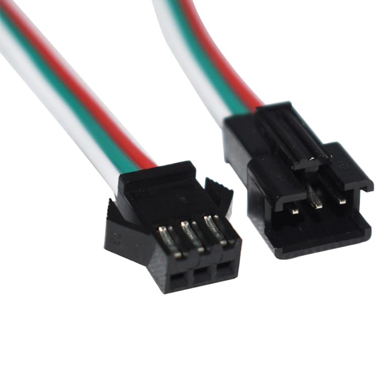 3Pin Jst Male and Female Connector Extension Cable Magic Light Bar Connection Cable 1m Terminal Cable Sm2.54Mm
