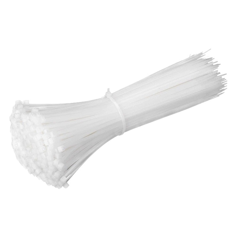 Wholesale self-locking nylon cable tie plastic buckle fixed binding cable tie rope tie line white band bouquet