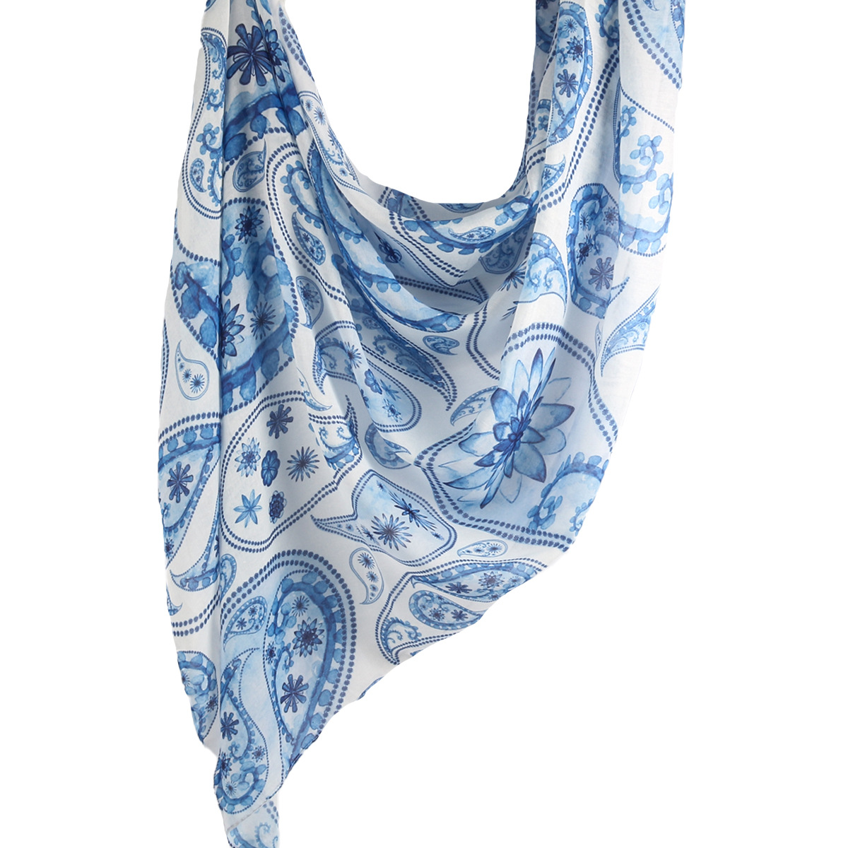 Picture of Best-Selling Watercolor Tie-Dye Cotton Scarf Arabian Satin Polyester Long Scarf Turkish Middle Eastern Scarf