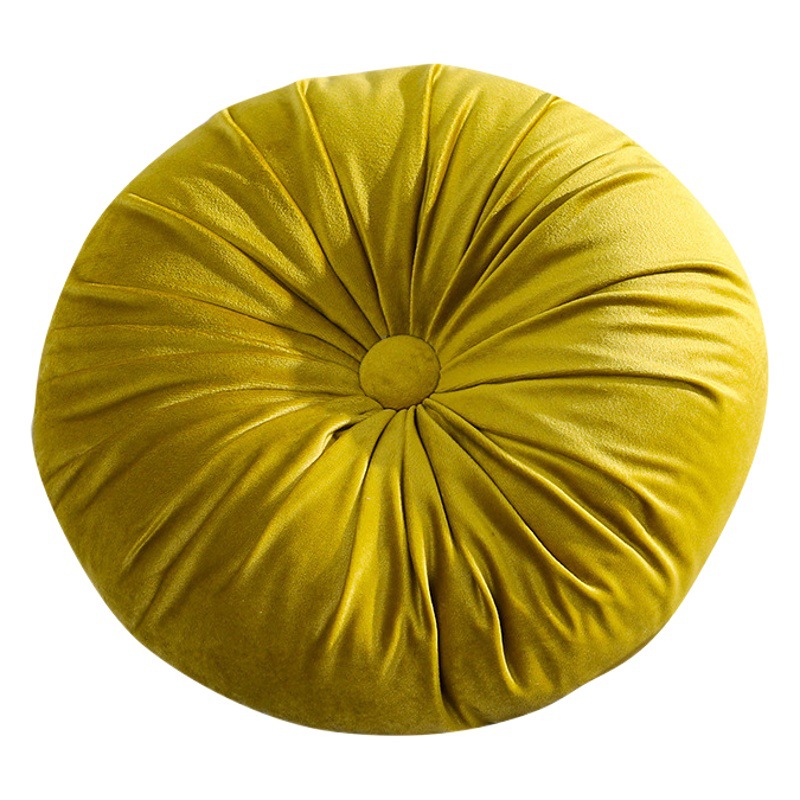Cross-Border Hot Selling Cushion Ins Dutch Velvet Round Cushion Pumpkin Cushion Handmade Pleated Pillow Floor Futon Cushion