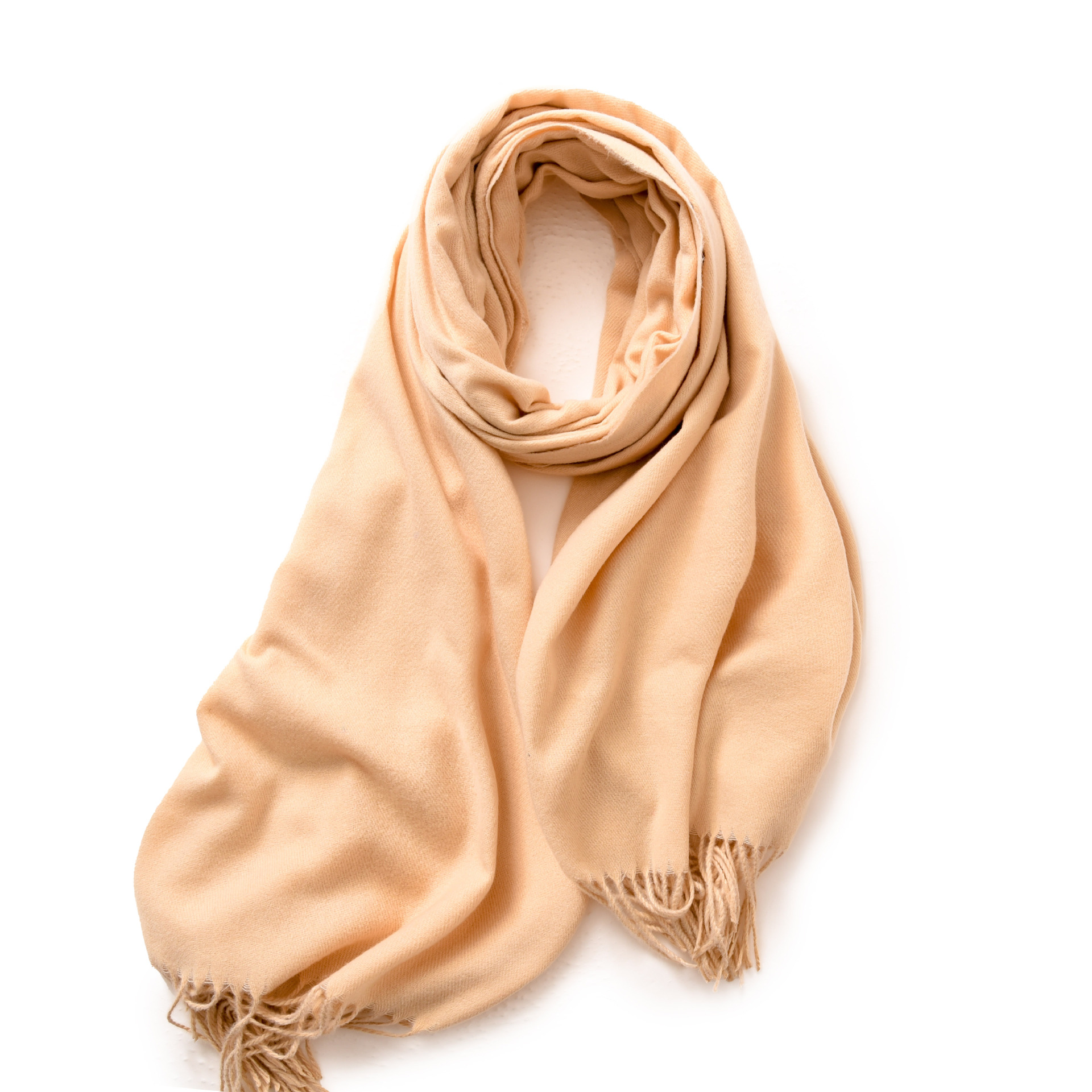 Picture of 2025 Red Scarf Women's Winter Cashmere Solid Color Scarf Shawl High-grade Warm Korean Style Tassel Scarf Men's All-match Scarf