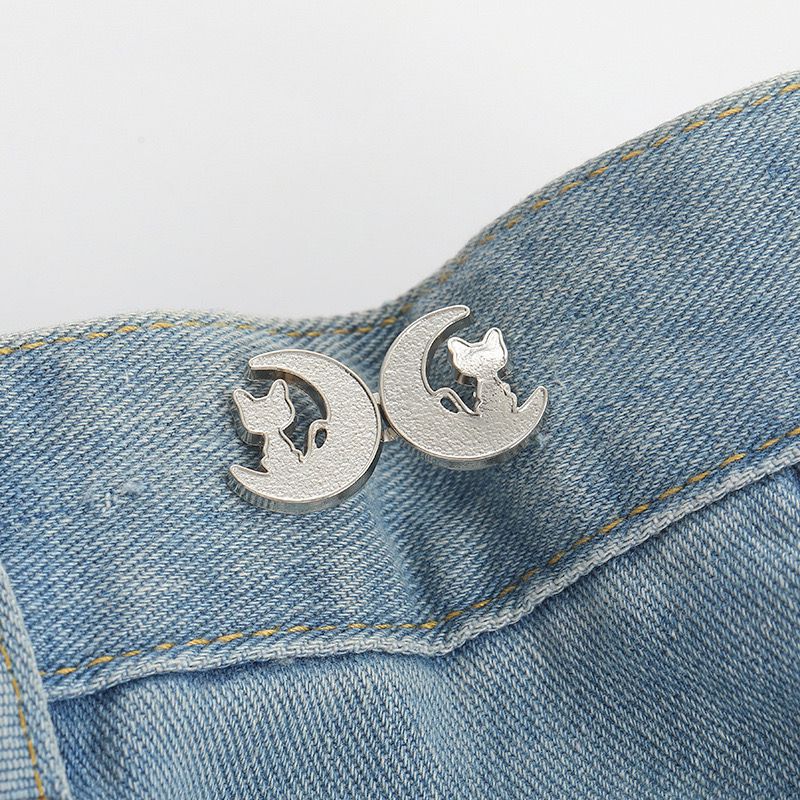 Picture of Chinese Knot Waist Buckle Pair Buckle Flat Bottom Removable Nail-free Seam-free Button Girl's Trouser Skirt Waist Size Change Artifact
