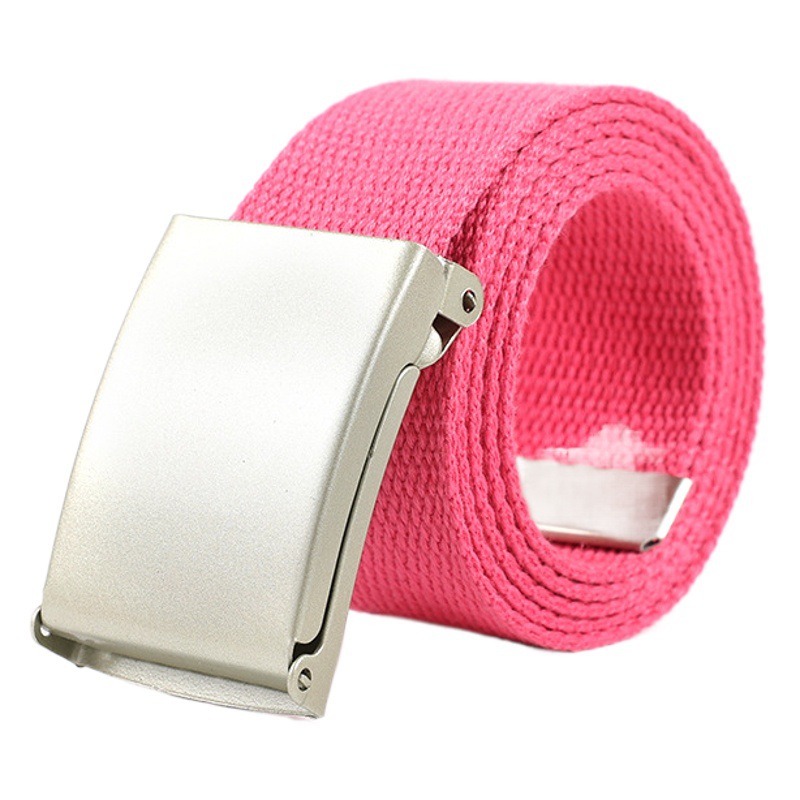 Unisex Adult Ribbon Fabric Alloy Buckle Belt Simple and Good to Wear Candy Color Waist Decoration without Opening