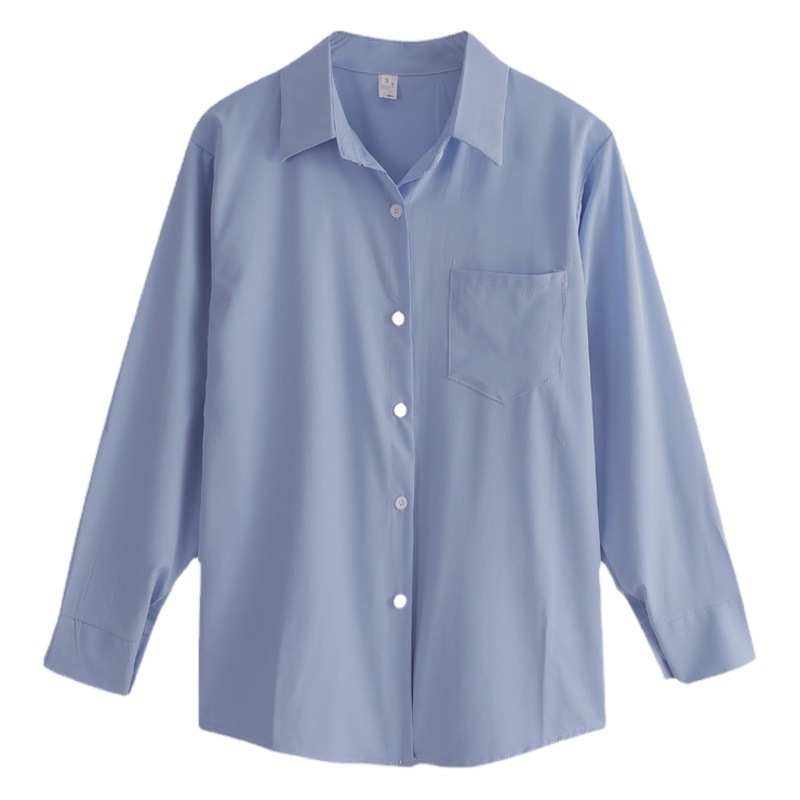 Lazy Style White Sun Protection Shirt for Women Summer and Autumn Thin Mid-Length Shirt Jacket Long-Sleeved Women's Tops Wholesale