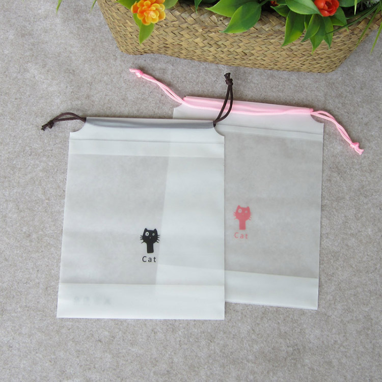 Picture of Bundle pocket EVA frosted towel packaging bag storage finishing leggings clothing underwear plastic universal drawstring bag