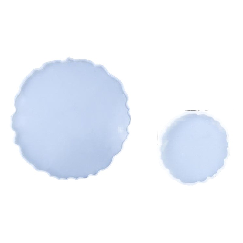 Picture of Deyi Yangyang DIY Crystal Glue Silicone Mold Large Round Tray to Make Mirror Silicone Table