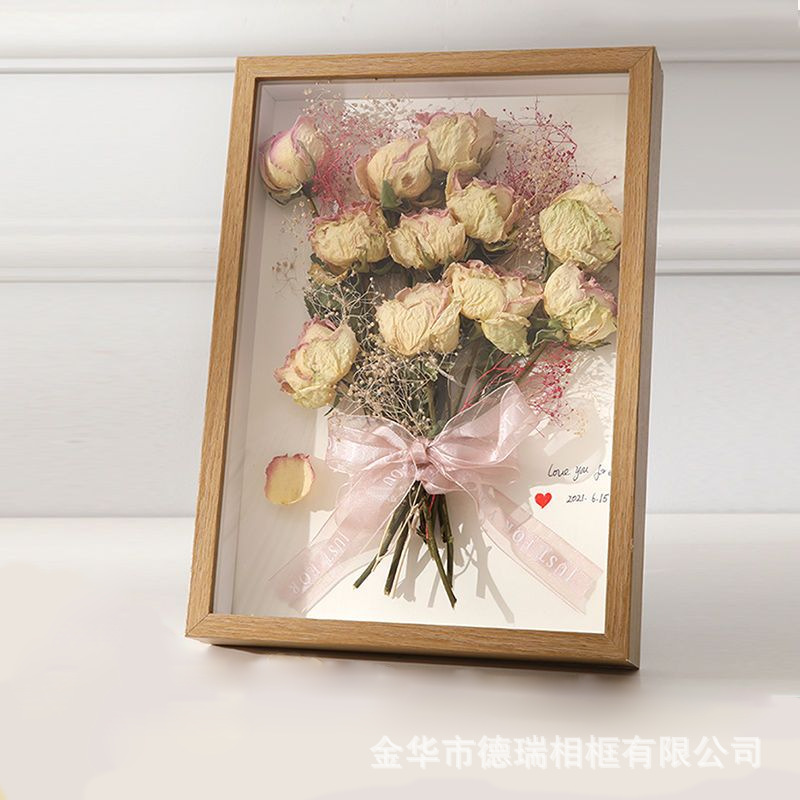 Dried Flower Stereo Hollow Photo Frame Handmade Clay Frame Table Immortal Flower Butterfly Specimen Frame DIY Frame Wholesale