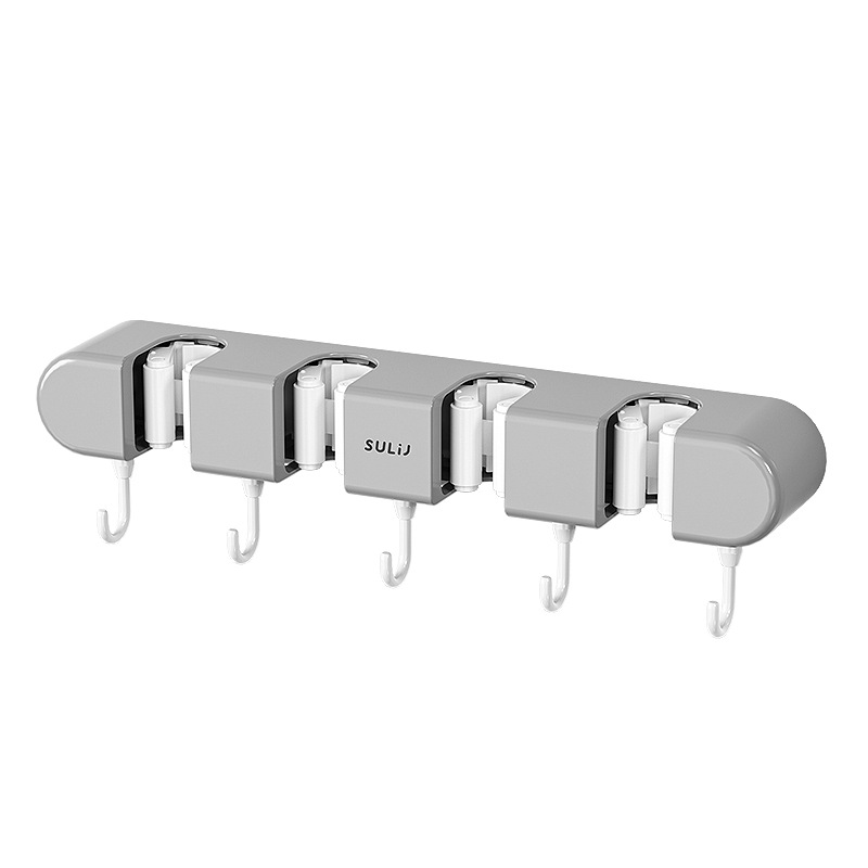 Picture of Wall-mounted mop clip rack punch-free hook balcony bathroom bathroom buckle fixed broom storage rack