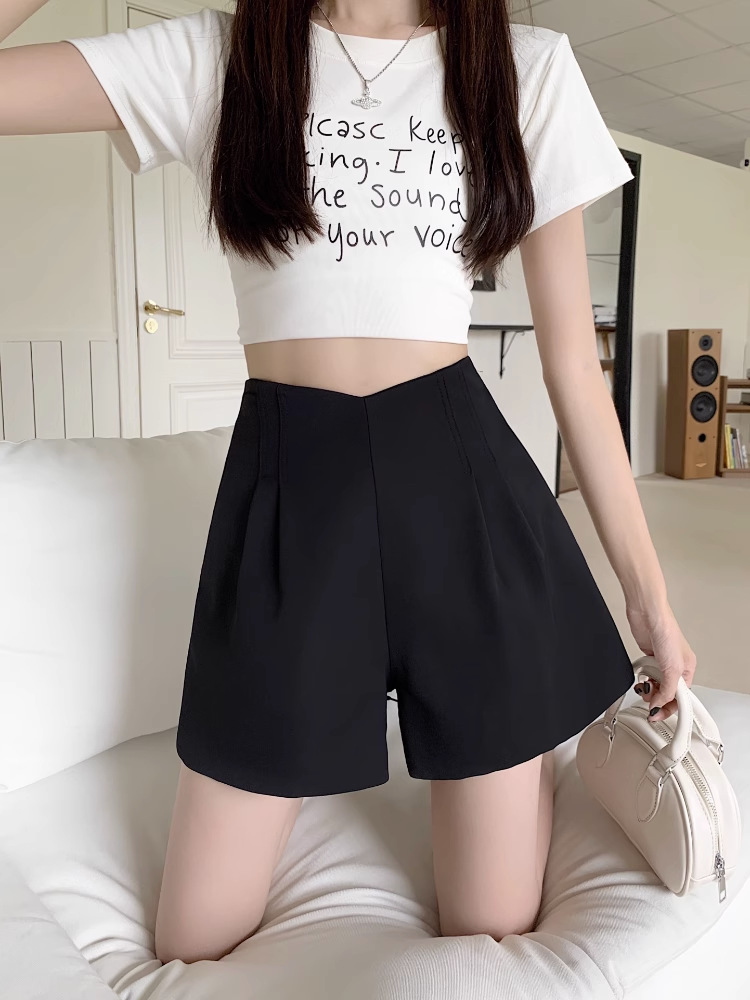 2024 New Shorts Women's Autumn High Waist Casual chubby girl Slimming Loose Pants plus size Pear-Shaped Figure Pants