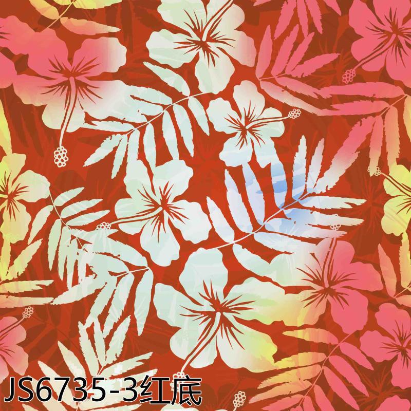 Picture of Guofeng Tropical Flower Tencel Digital Printed Fabric Spring and Summer Children's Wear Pet Doll Cloth Bag Brocade Cotton Printed Fabric