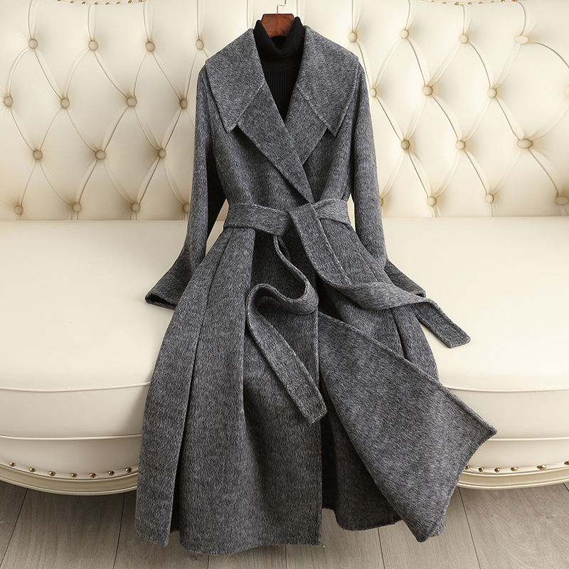Picture of Double-Sided Cashmere Outwear Women's Mid-Length Over-The-Knee 2025 Autumn and Winter New Candy-Colored Woolen Outwear Thickeneded and High-End