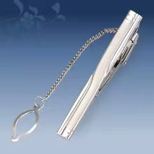 Picture of Metal tie clip men's suit chain 140 simple flower type business atmosphere with drill tie clip