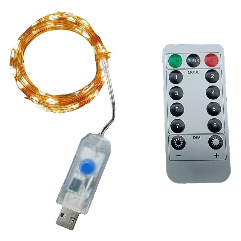 Led Colorful Lights String Flashing USB Remote Control Star Copper Wire Light String Christmas Decoration Atmosphere Gift Box Light Strip Wholesale