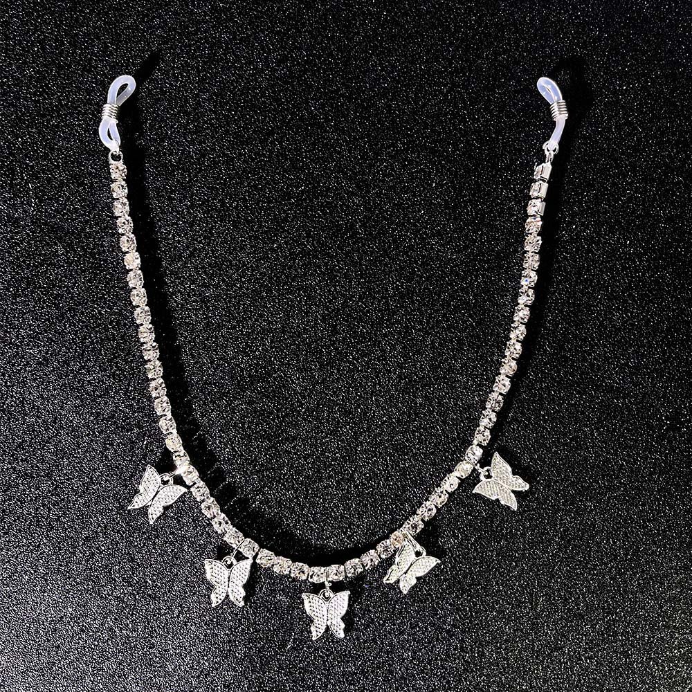 Cross-Border Hot-Selling New Product Butterfly-Shaped Sexy Rhinestone Nipple Chain Body Chain Breast Ring Adult Sexy Clothing Accessories for Women