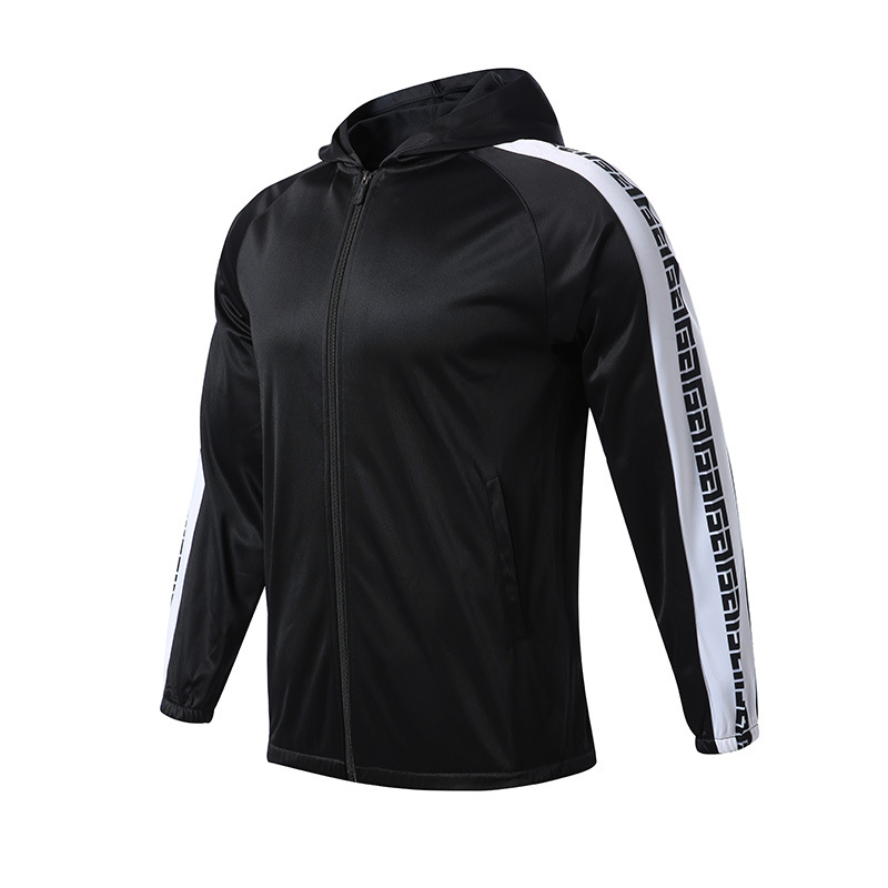 Golden Velvet Spring and Autumn Double Collarless Casual Zipper Long Sleeve Sports Casual Sports Solid Color Black Jacket