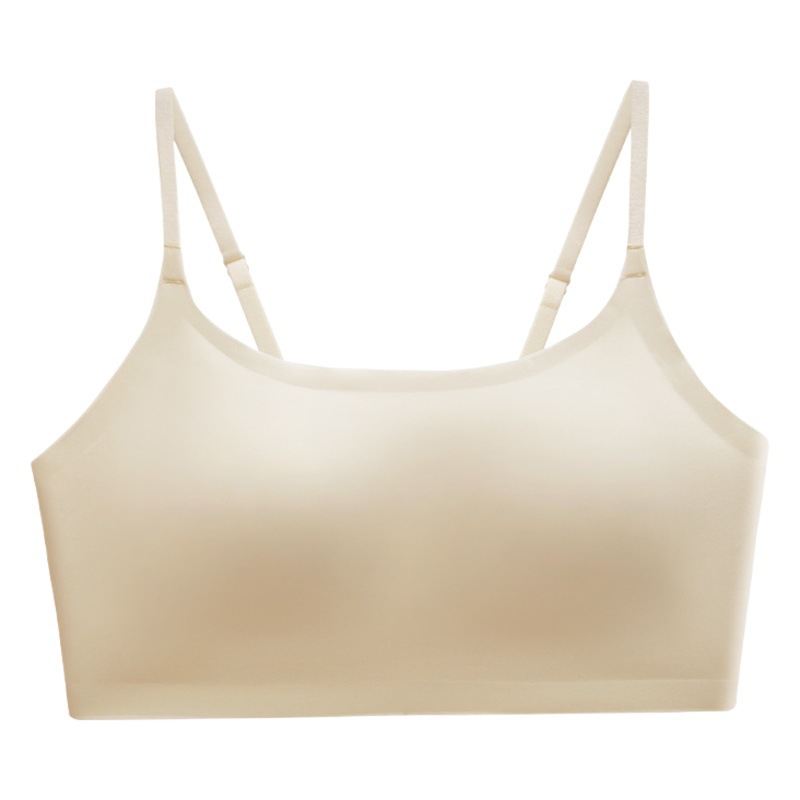 Picture of Japanese Style Underwear Women's Summer Ice Silk Traceless Strapless Strapless One-piece Inner Strap Chest Pad U-shaped Backless Thin Bra