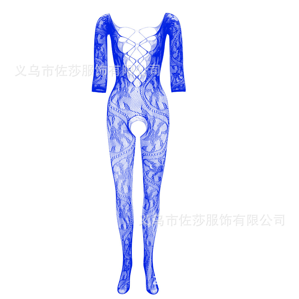 Picture of New European and American one-piece one-piece mesh clothes big dragon pattern open file-free sexy uniform temptation w089