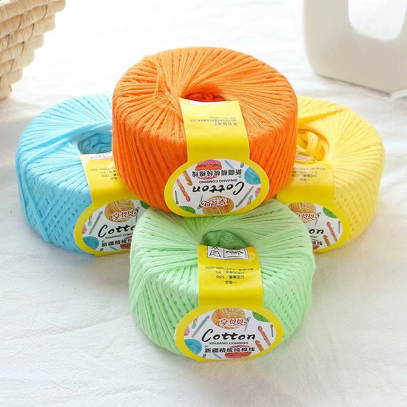 Xinjiang Combed Cotton Long-Staple Cotton Baby Sweater Scarf Thread Comfortable Hand-Knitted Baby Milk Cotton Crochet Wool