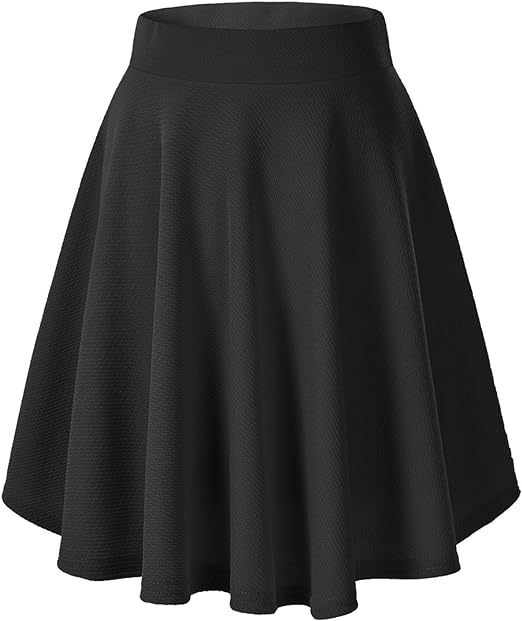 Picture of European and American Cross-Border Women's Large Size Half-Length Umbrella Skirt High-Waist Elastic Slimming Look Solid Color A-Line Skirt Mid-Length Skirt with Large Skirt