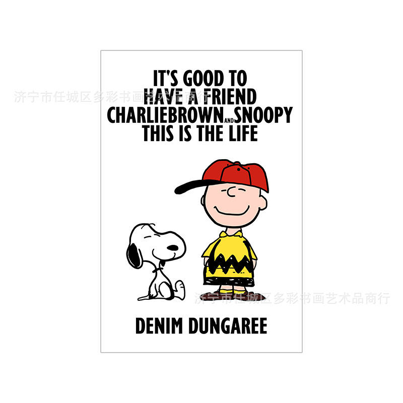 Picture of Snoopy Cartoon Children's Room Decorative Painting ins Style Nordic Style Living Room Dining Room Bedroom Cute Hanging Painting Set Table Core