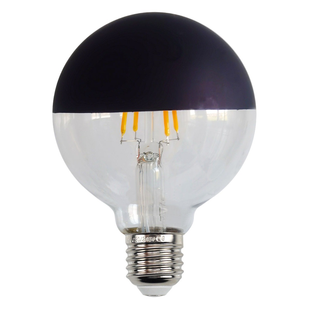 Edison shadowless LED semi-plated reflective bulb E27 screw semi-gold plated silver Black Dragon Ball bulb decorative light source