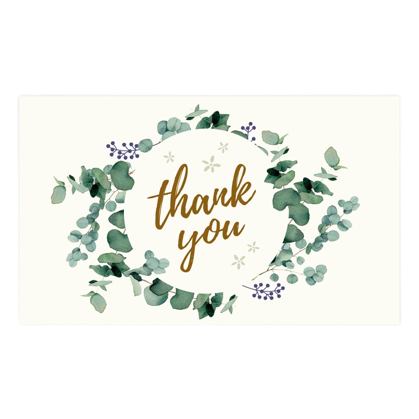 50 sheets/pack English Thank you greeting card Thank you gift card gift packaging card Flowers bouquet insert decoration