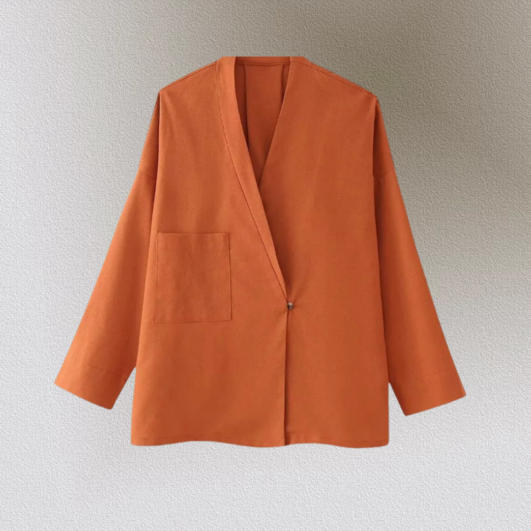 Picture of European and American Cross-border Amazon 2024 Spring Fashion Temperament Button Suit Jacket Linen Loose Pants Women's Suit